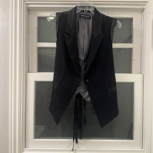 Nanette Lepore, black short vest with tie, size 8
